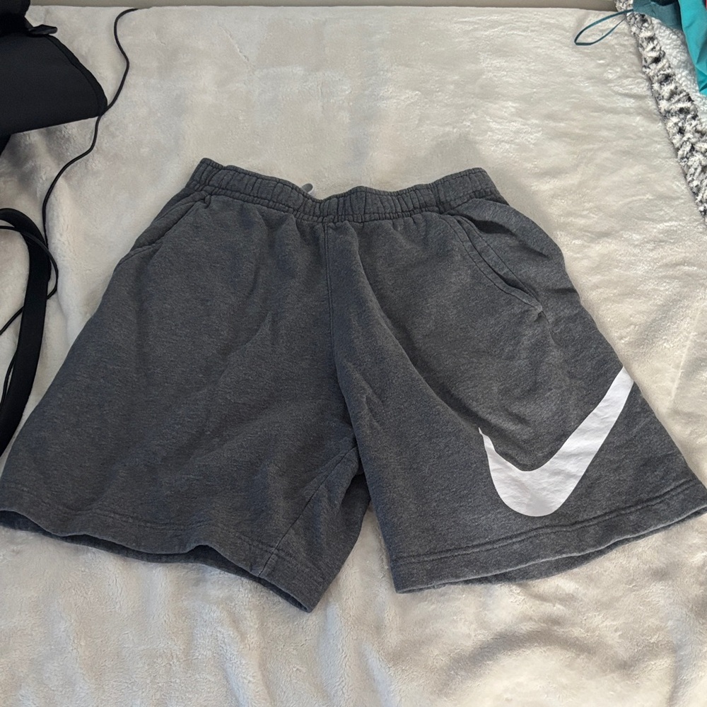 Nike Men's Athletic Shorts in Dark Gray with White Logo